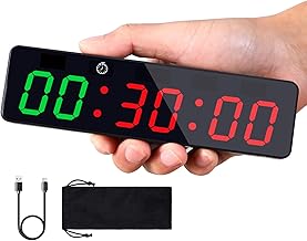 PELLOR Multifunctional Gym Timer, Portable Digital LED Stopwatch with Powerful Magnet, 5 Levels Brightness, Countdown / Increment, Fitness Interval Timer for Home/Garage/Boxing
