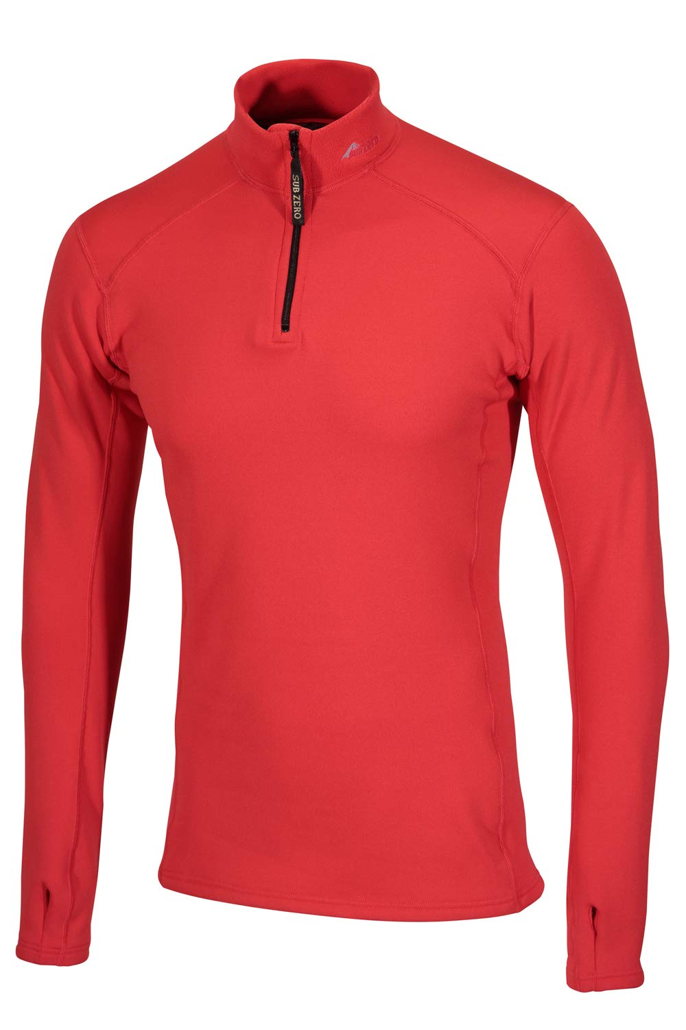 SUB ZERO Mens Factor 2 Insulating Winter Mid Layer Thermal Underwear Zip Neck Turtle Long Sleeve Top (Red, Large)