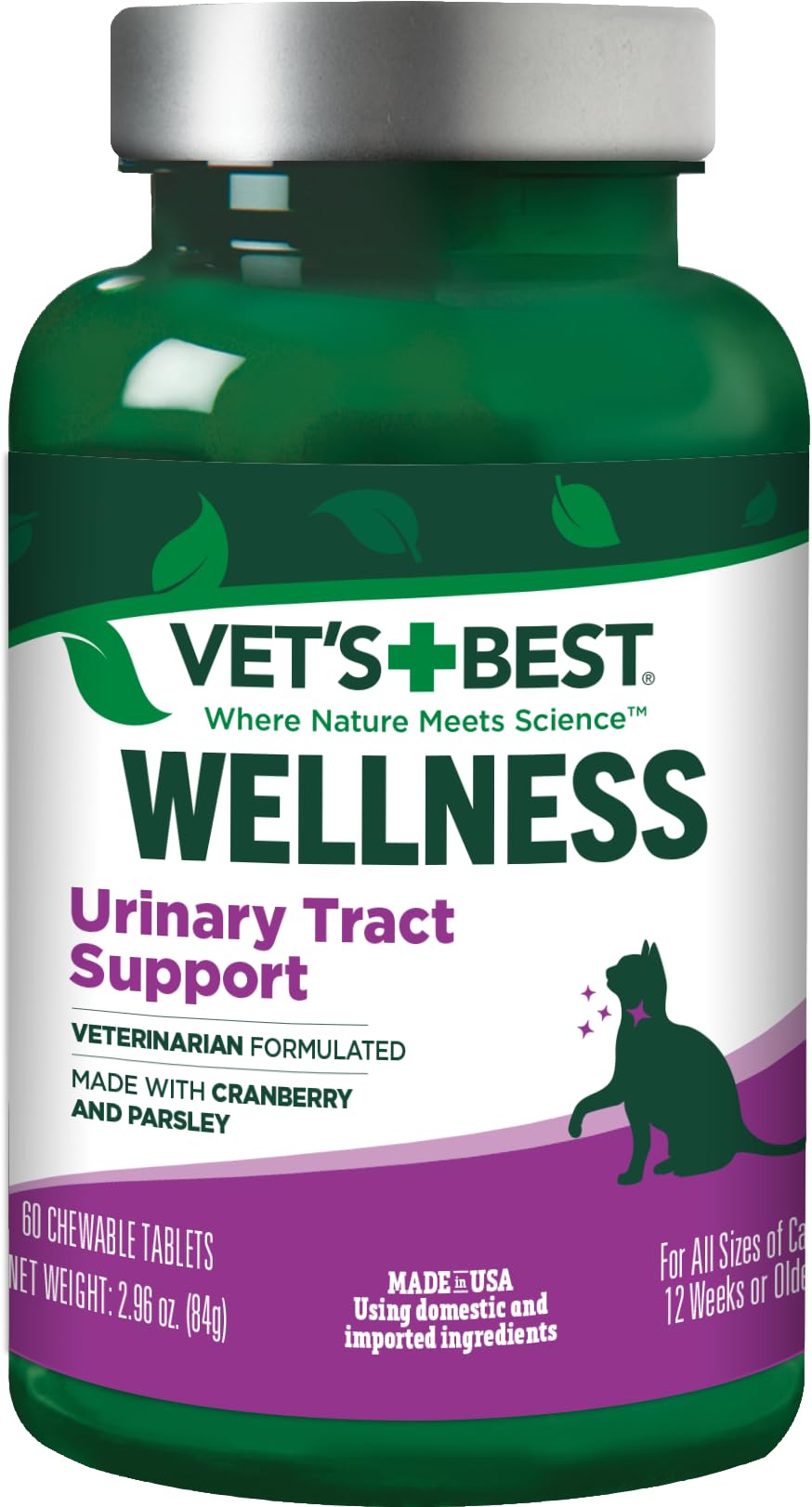 Vet's Best Feline Urinary Tract Support Cat Supplements,60 Chewable Tablets
