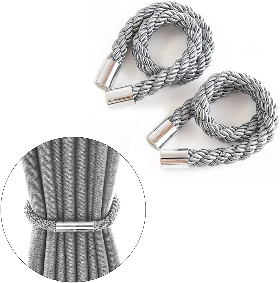 GONDNOWS 2PCS curtain tie backs, 50cm Braided Cord