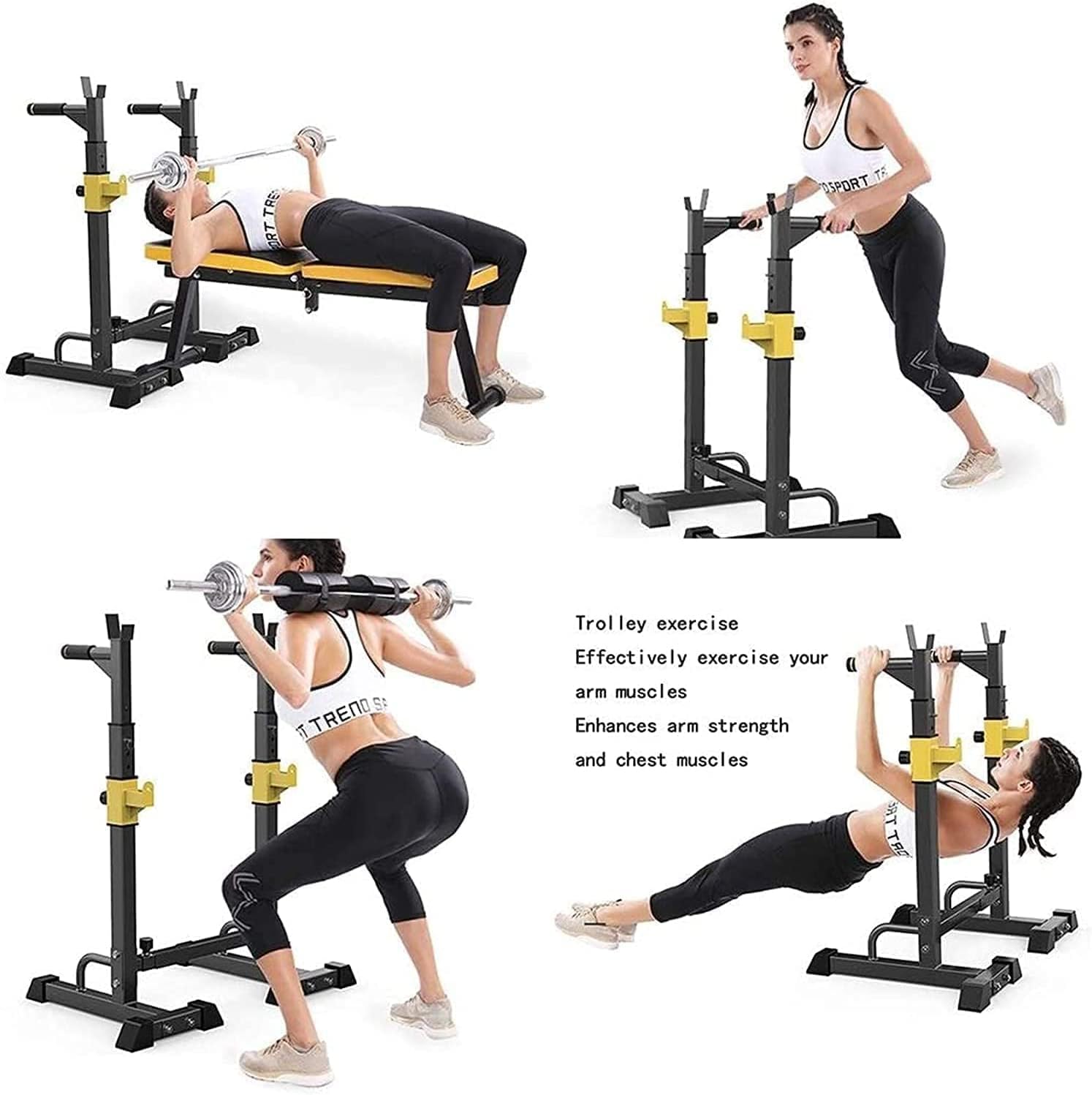 Professionale Squat Rack Attrezzature per l'allenamento della forza Sport domestici Bilanciere Rack Squat Stand Bench Press Rack Squat Rack/Home Bench Press/Multifunzionale