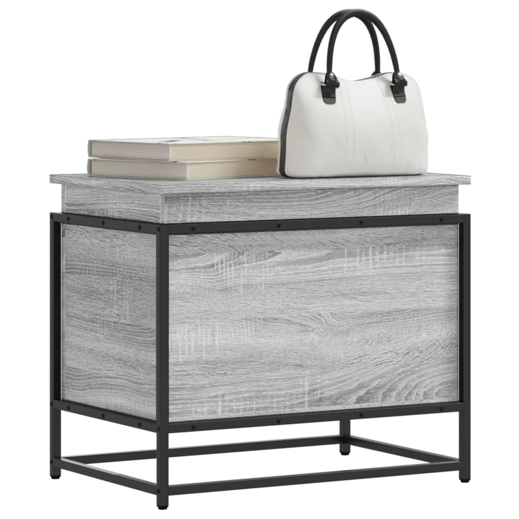 Caja de almacenamiento con tapa gris Sonoma 60 x 40 x 51,5 cm, caja organizadora para estantería, ropa, armario