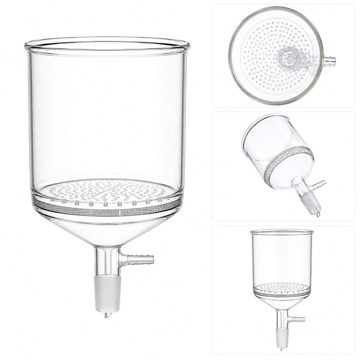 Büchnertrichter Poröse Glasplatte Große Kapazität Vakuum Laborfilter-29/32# 10000ml