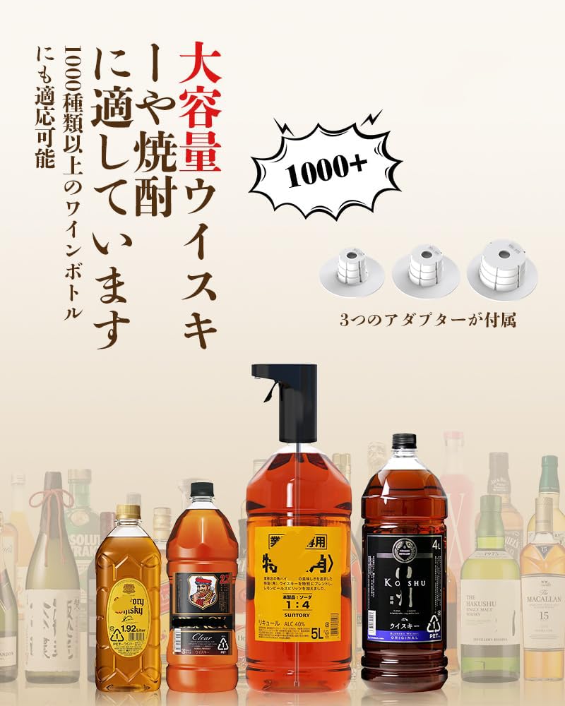 Amazon.co.jp: ウイスキーポンプ4l定量調整可電動ディスペンサー酒