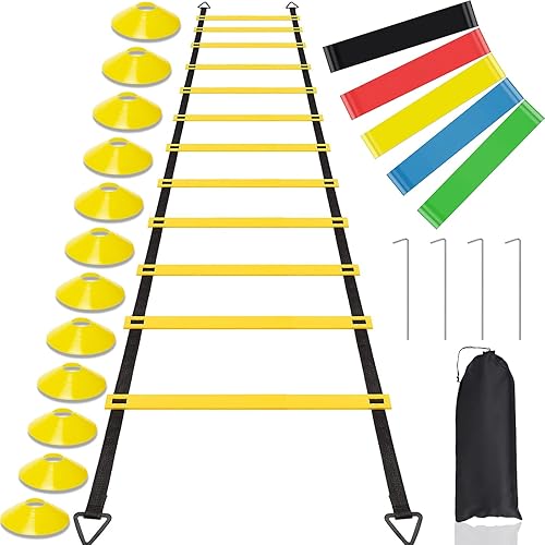 porffitoy Agility Ladder Speed Ladder Training Ladder, Adjustable Agility Ladderfor Speed Training, Football, Soccer, Footwork