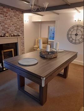 6ft or 7ft Pool Table with Dining Top and Table Tennis in Stylish Colours with Chrome Corner Caps Multi Use Games Table with Accessories Included
