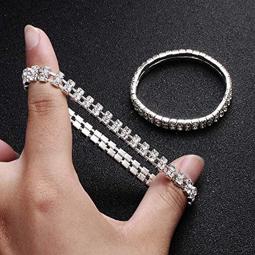 Zealmer Multi Row Crystal Bracelet For Women, Pack Of 4 #TOP4