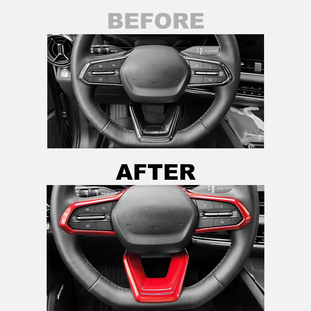 Steering Wheel Cover Compatible with Chevrolet Equinox 2025 2026, Auto Interior Upgrade Accessories-Red