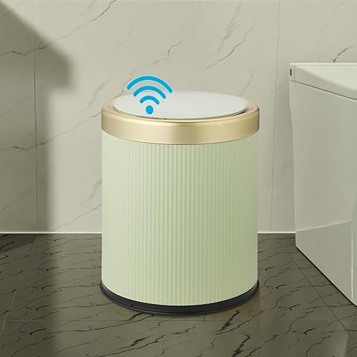 Miniatura 8 de Basurero inteligente de baño sin contacto, cubo de basura automático con sensor de movimiento de 2.8 galones con tapa, cubo de basura eléctrico