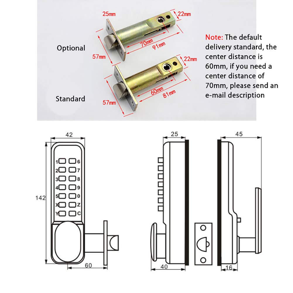 QWEASDF Serratura per Porta D'ingresso Senza Chiave, Serratura A Codice Meccanica, Impermeabile E Ignifuga, Adatta per Porte Interne Ed Esterne, Facile da Installare, Non Richiede Elettronica.