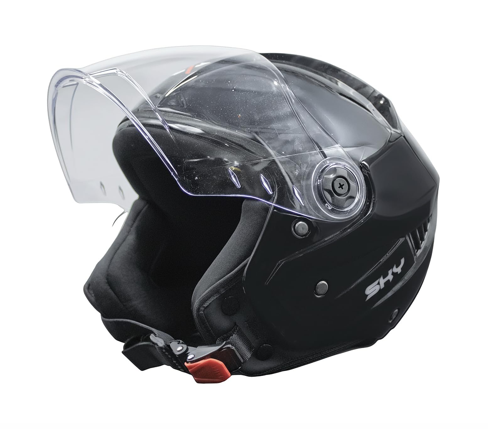 Cortex Sky Half Face Helmet Glossy Finish with Scratch Resistant Polycarbonate Visor, Hard ABS Shell Helmet for Men and Women | Clear Visor, Lightweight,-image-28