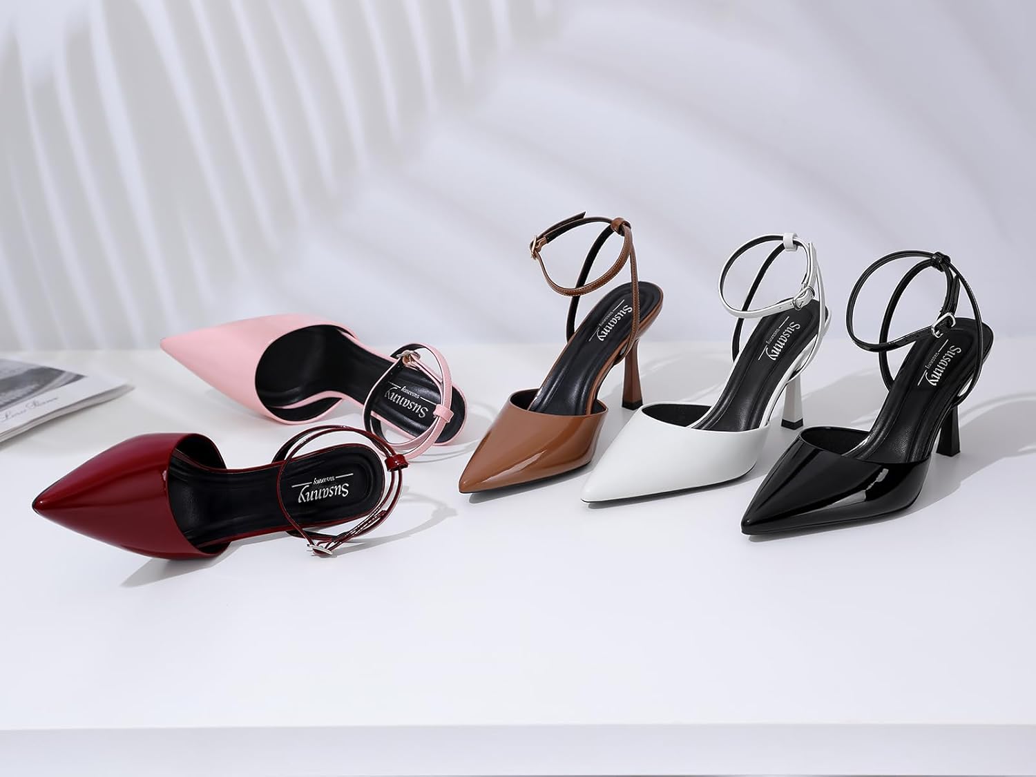 Susanny Heels for Women Stiletto Closed Pointed Toe Backless Dress Shoes High Heels Sexy Kitten Pumps Wedding Guest Party Dance Prom Dressy Comfort Shoes - Image 6