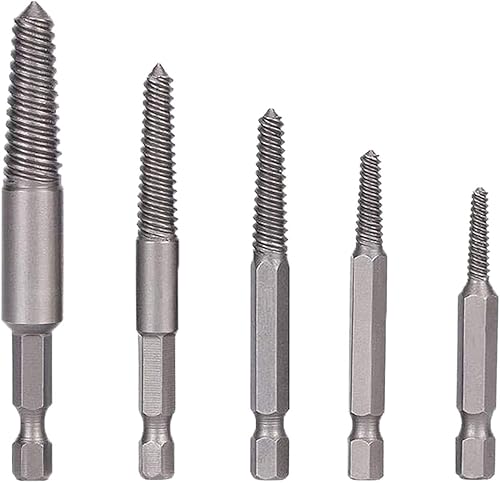 Juego de extractor de tornillo roto de 5 piezas,Kit de extractor de tornillo desnudo,Herramienta de extracción de pernos dañados,Solución para