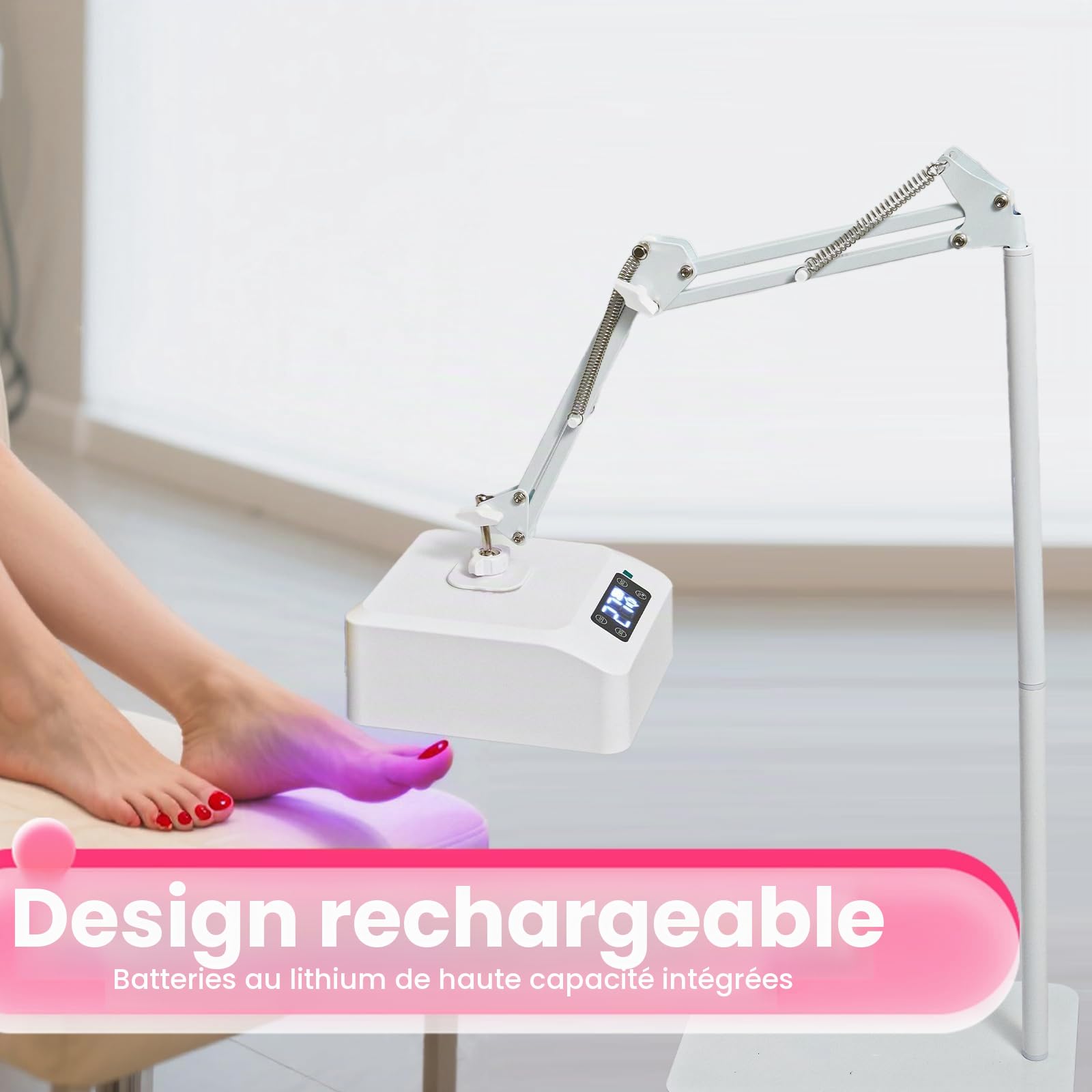 Lampe UV pour pieds 78 W sans fil Lampe de pédicure suspendue Lampe à ongles LED sur bras