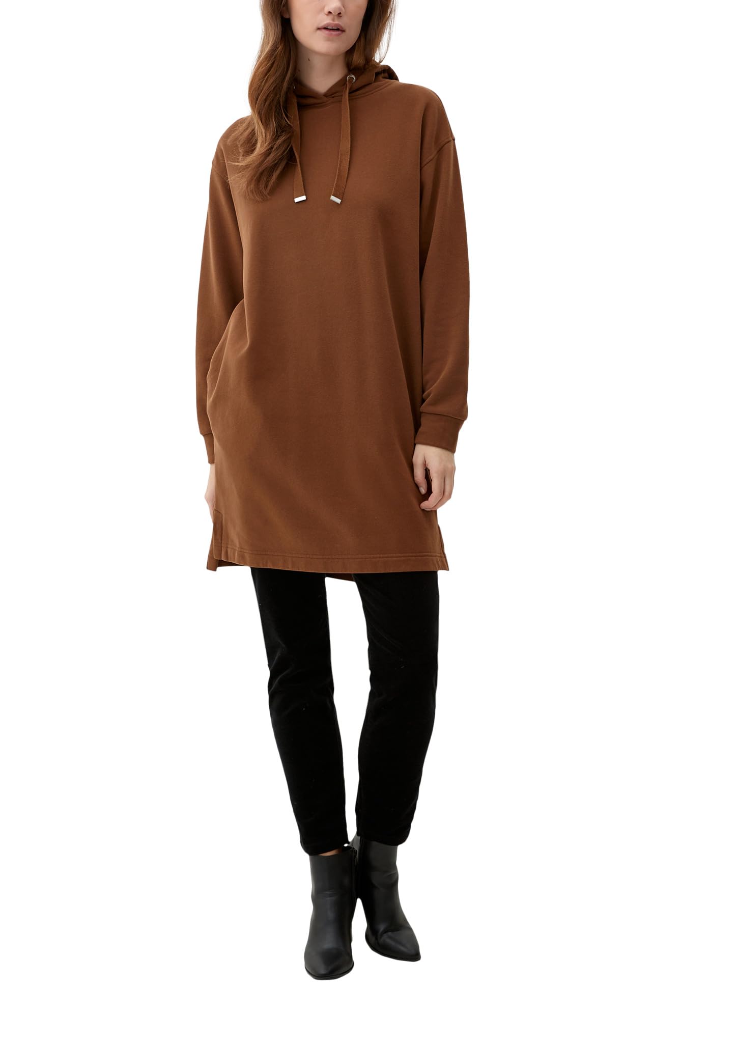 s.Oliver Women's Hooded Sweat Dress, Brown, 8