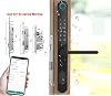 Smart Door Lock, Double-Side Weatherproof Outdoor Keyless Smart Mortise Lock Bluetooth Digital Keypad Aluminum Fingerprint Door Lock With(3585)