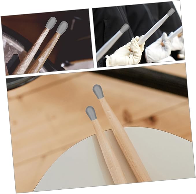 20 Tapas de silicona para baquetas para práctica silenciosa miniatura 4