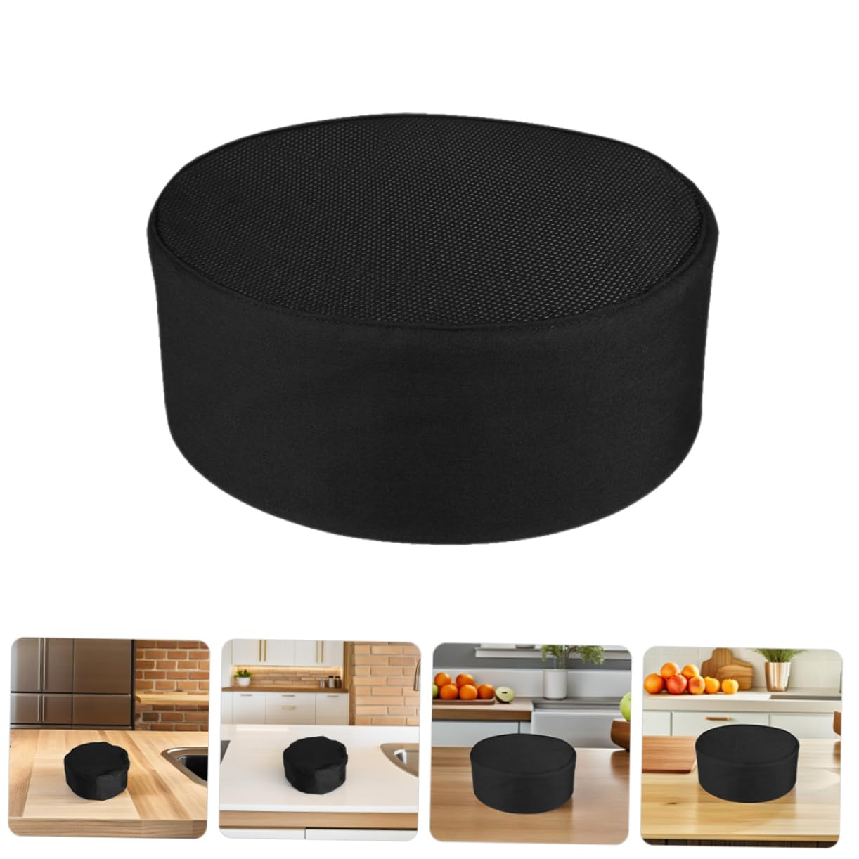 BESTYASH 6 Gorros de Chef Negros Ajustables de Algodón Malla Transpirable para Cocina Profesional y Servicio de Alimentos en Cocina
