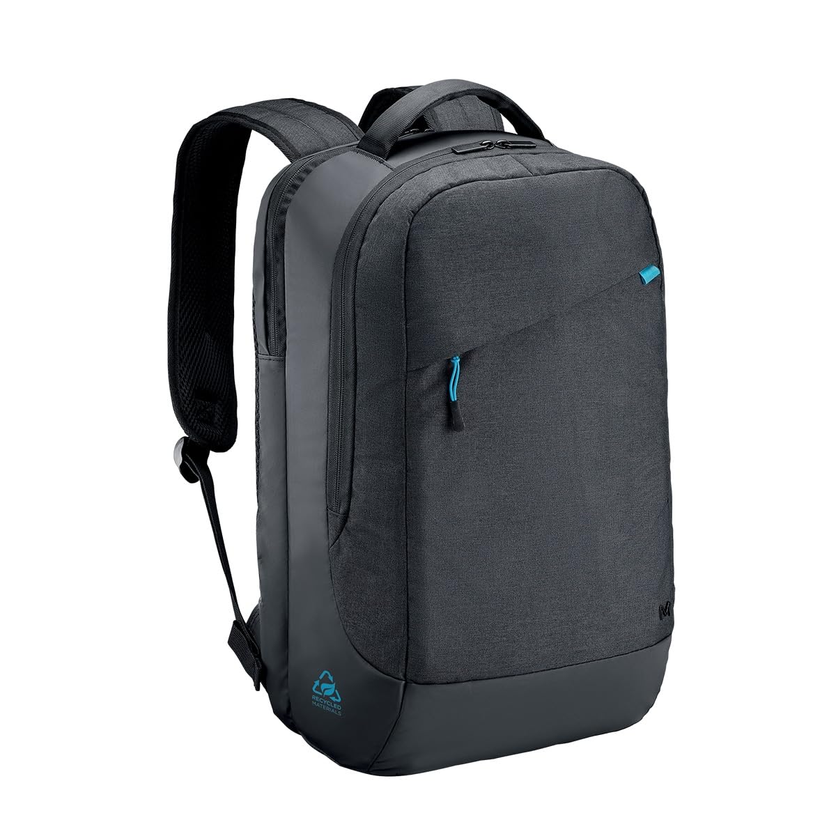 MOBILIS Sac à Dos pour Ordinateur Portable 14-17" PC 15.6", Fabriqué de Matériaux Recyclés Certifiés GRS, Matière Étanche, Fond Renforcé, Bretelles Ergonomiques, Grande Capacité de Chargement, Noir