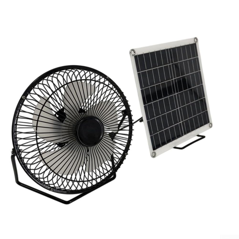 Ventilador accionado por panel solar de 10 W con soporte opcional para uso en invernaderos, caravanas, remolques y áreas de camping al aire libre (sin soporte)
