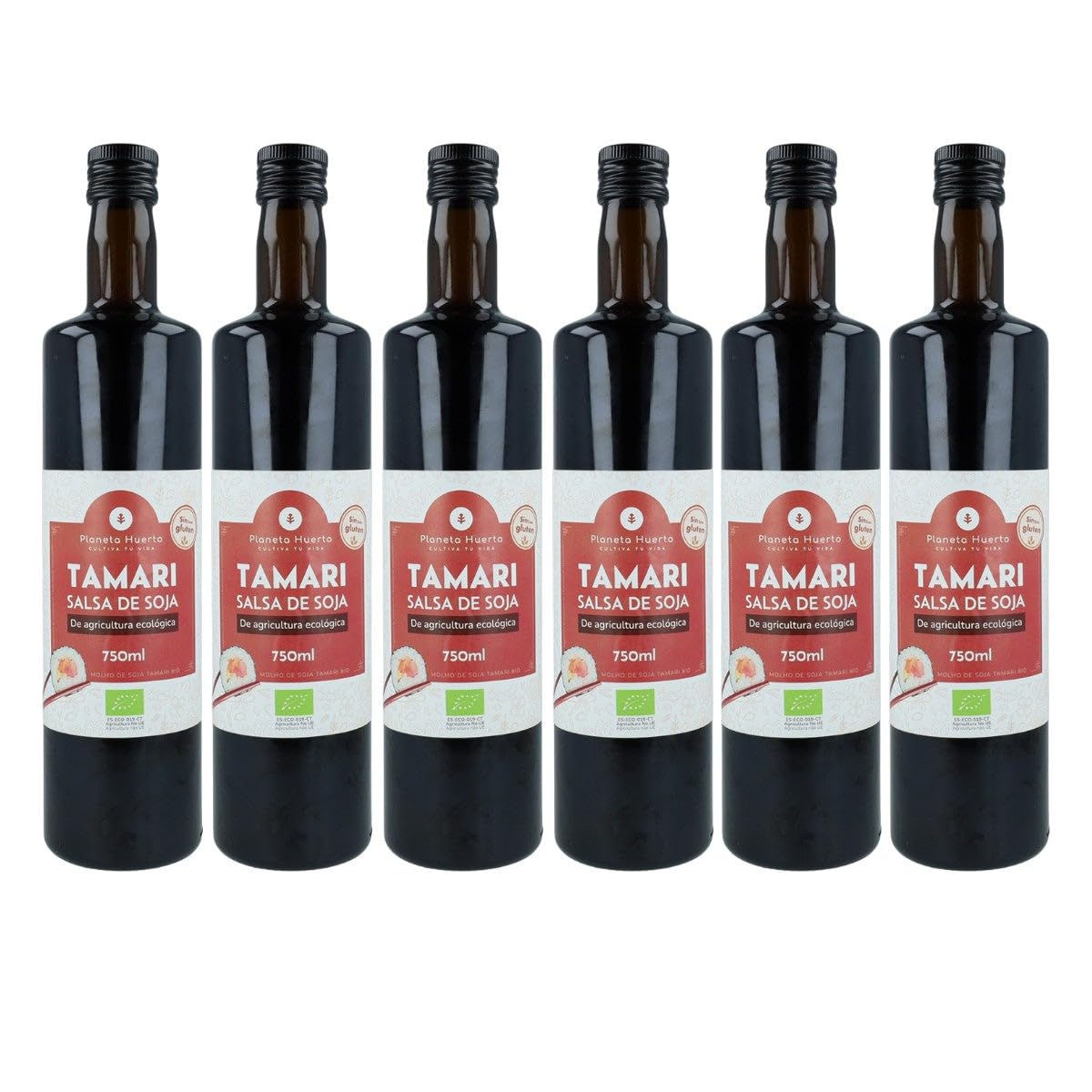 PLANETA HUERTO | Pack 6x Salsa de soja Tamari ECO 750 ml