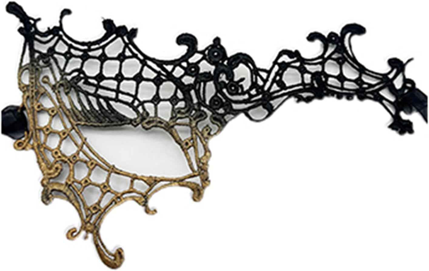 TFTSR Masquerade Masks for Women Couples & Men - Lace Adults Party Costume Venetian Dress & Mardi Gras Mask in Gold & Black