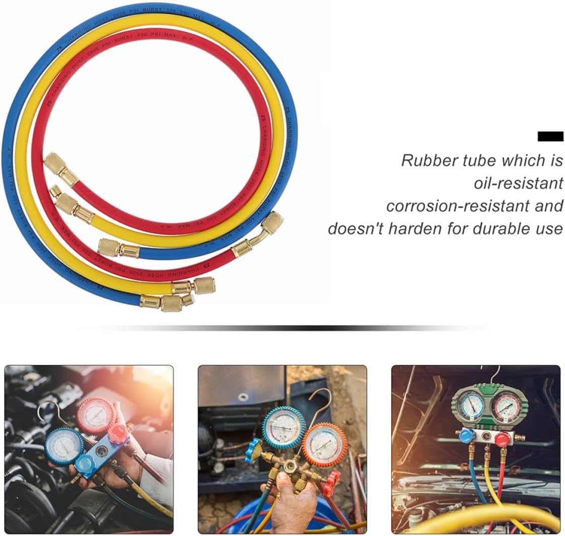 MAGICLULU 3Pcs Automotive Charging Hose Tube Durable Hose for Easy Installation and Maintenance Essential for Car Recharge and Testing