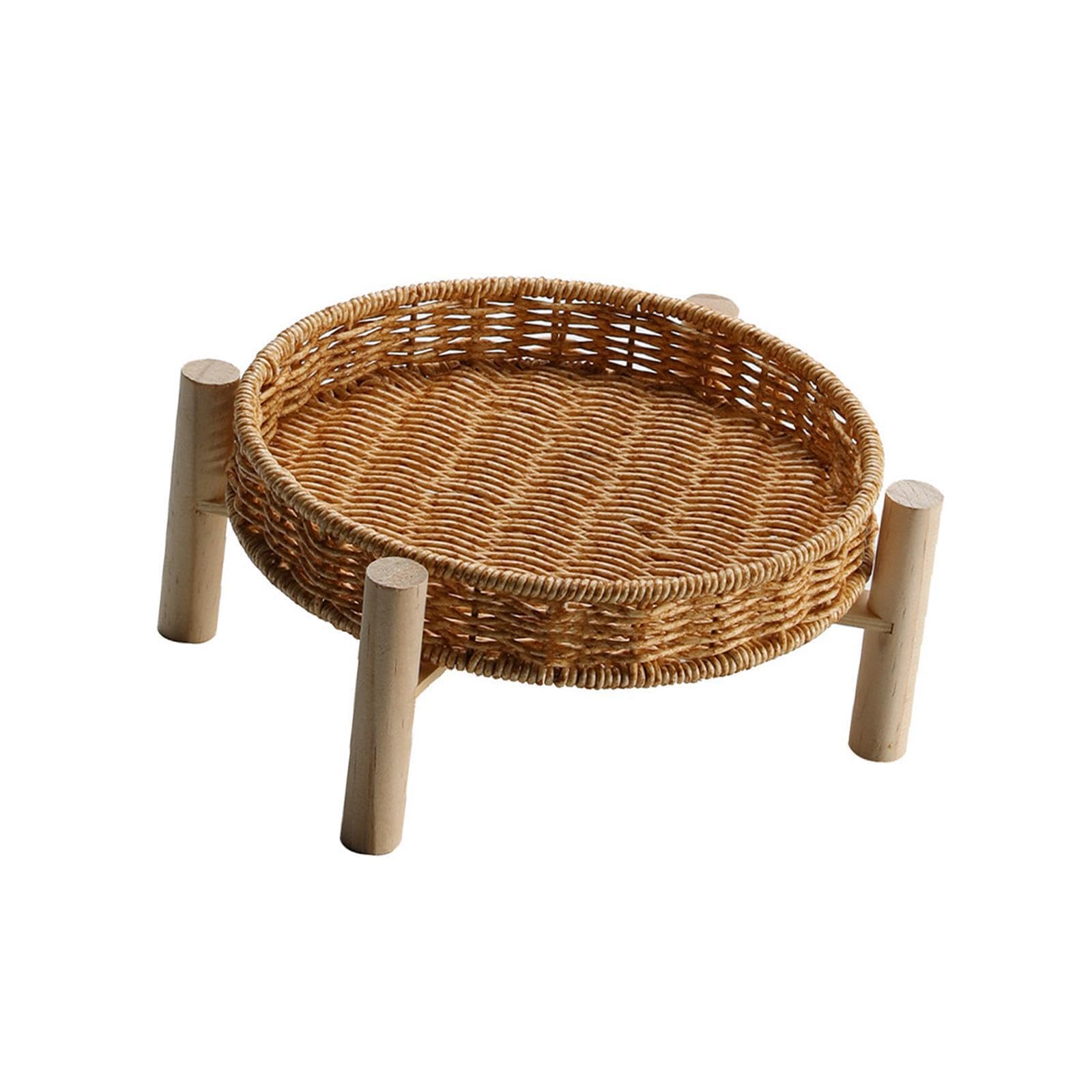 CYDZSRA Food Serving Vegetables Display Kitchen Storage Beautifully Crafted Baskets Add Style And Organization To Space Rattan Bread Baskets Wicker Fruit Serving Basket