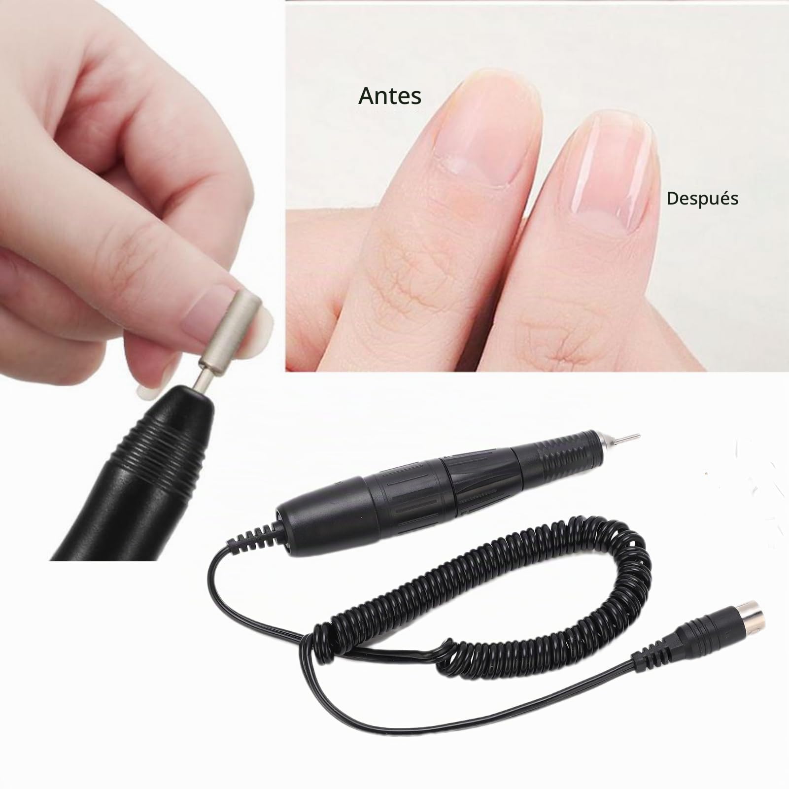 35000RPM de Taladro de Uñas Micromotore, Micromotore Taladro de Uñas Eléctrico Pluma para Uñas de Gel Acrílico Manicura Pedicura Pieza de Mano