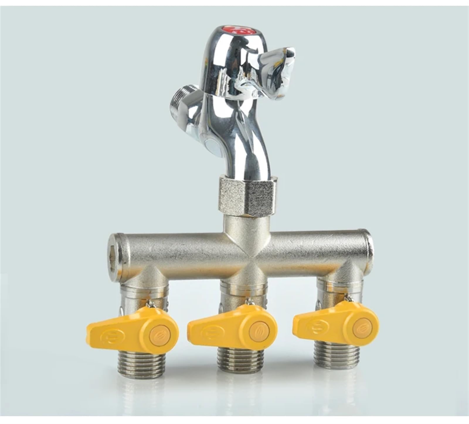 Waschmaschinen-Wasserhahn, ein Einlass, zwei Auslässe, Splitter, Zwei-Wege-Drei-Wege-Ventil, DN15, DN20-Adapter(1)