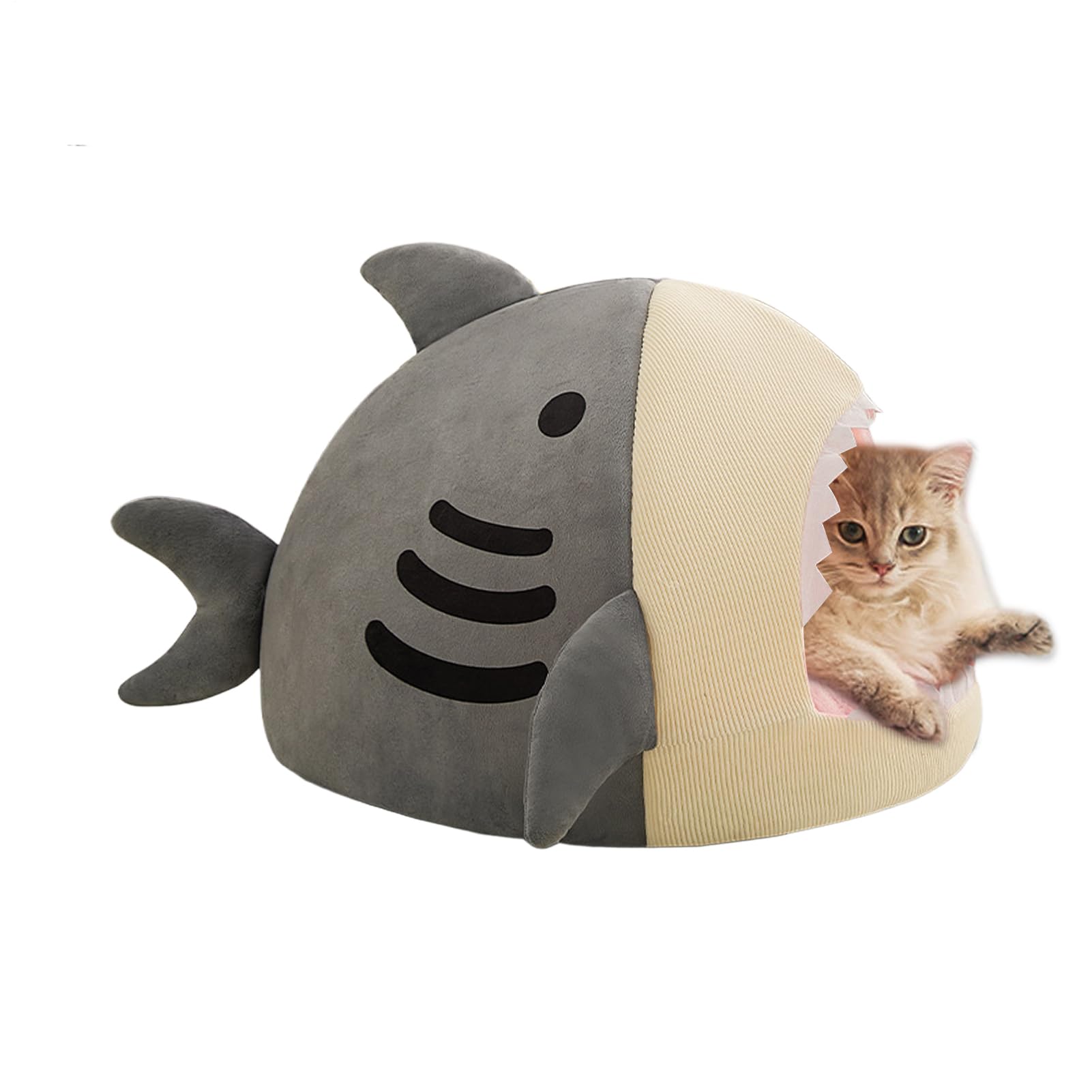 Panier chauffant pour chat en forme de requin nid douillet