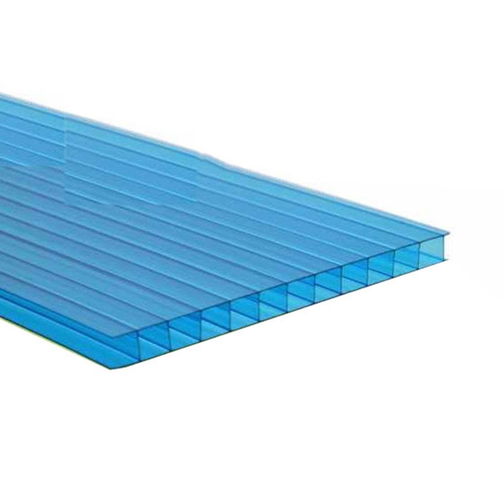 12 Stück Polycarbonat-Gewächshausplatten, 0,4/0,6/0,8 Mm Glasfaserplatte, Dachdämmplatte, Frühbeet-Ersatzplatte, for Gartenpergola Im Freien(Blue,1.05X1m-4mm)