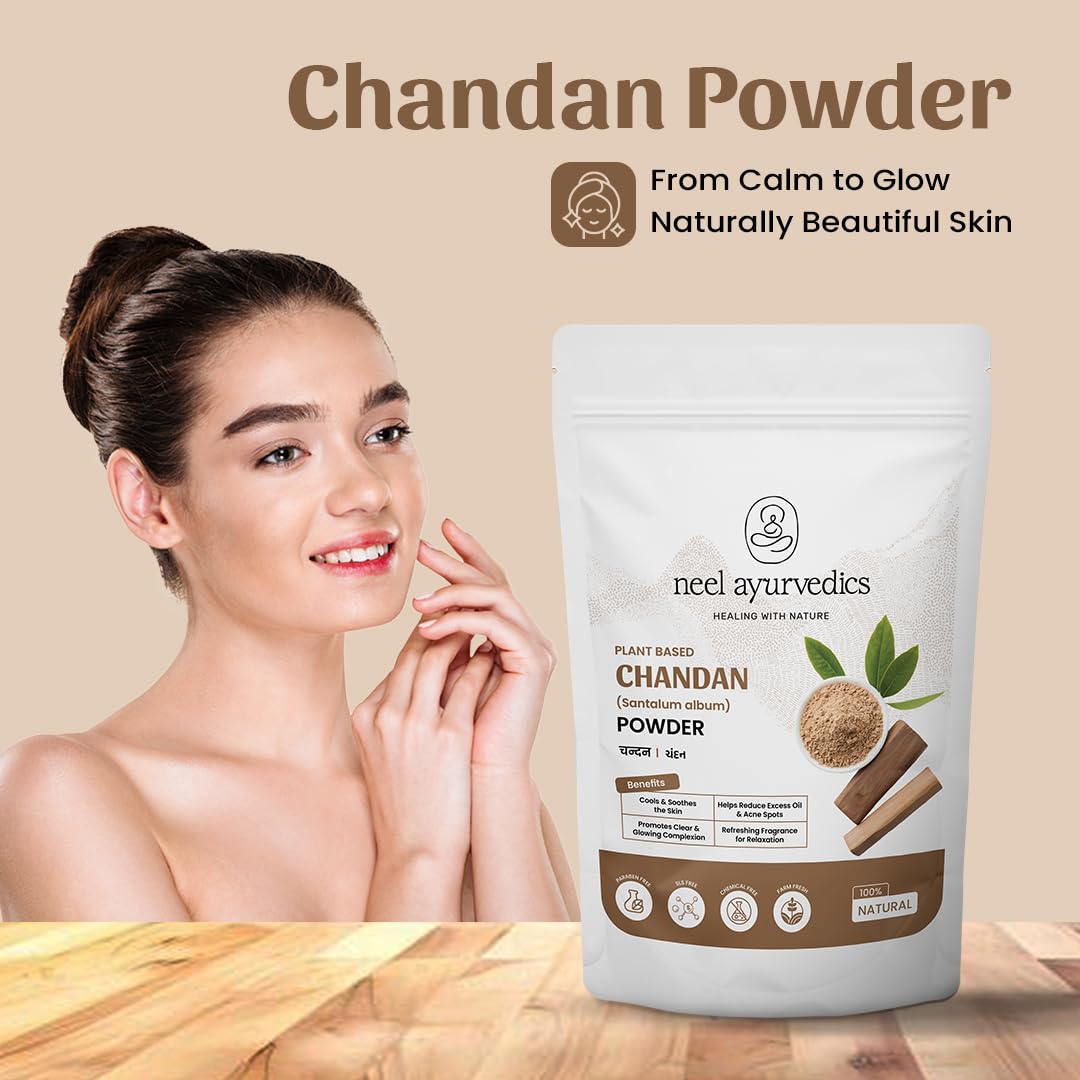 Chandan-Pulver, Sandelholzpulver, Santalum-Album-Pulver, 300 g