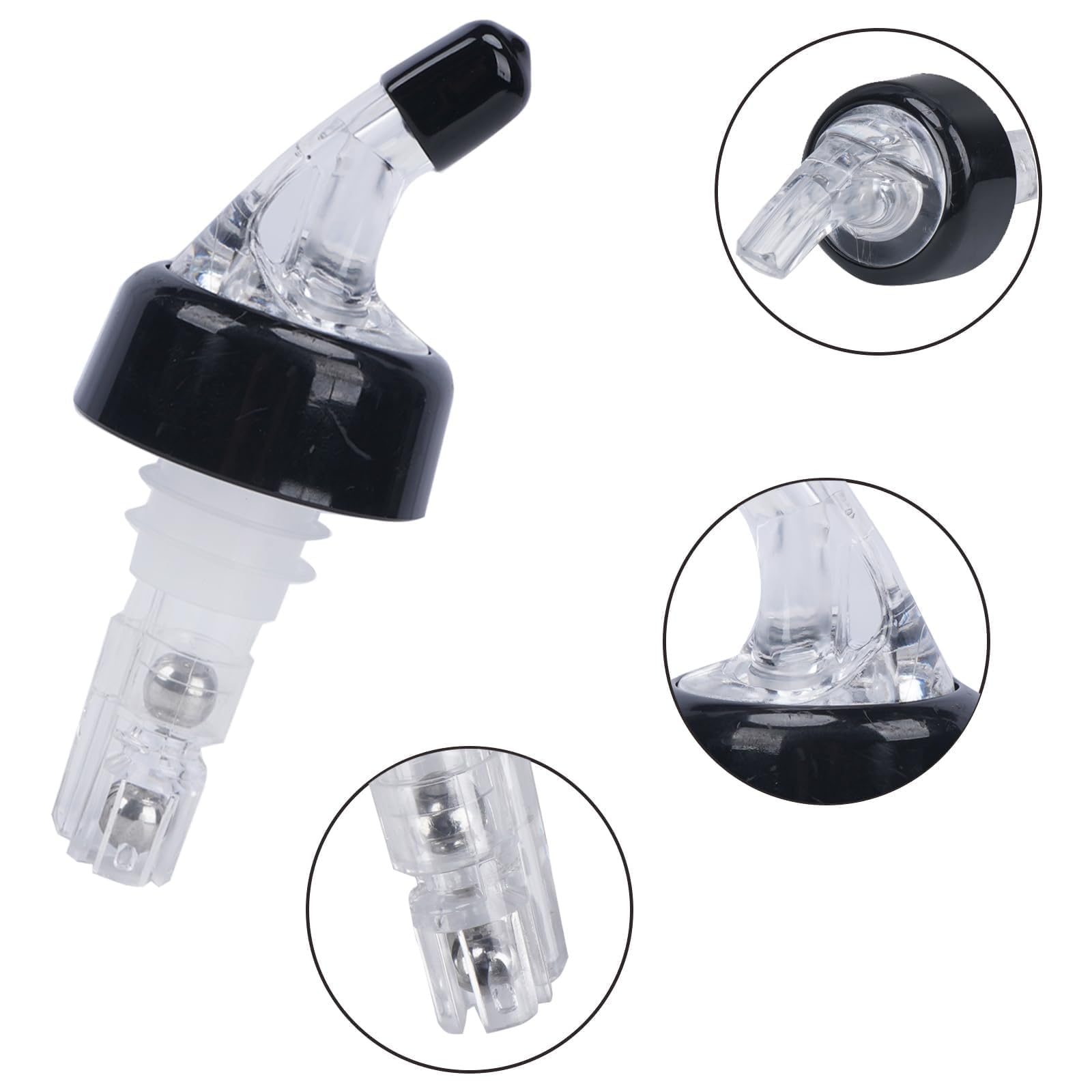4 Piezas Vertedor de Botellas 20ml Vertedor Automático de Botellas Medido Vertedor de Botellas Vino 2CL Cónica Boquillas Anti-Goteo Dispensador para Bebidas Cócteles Aceite y Vino