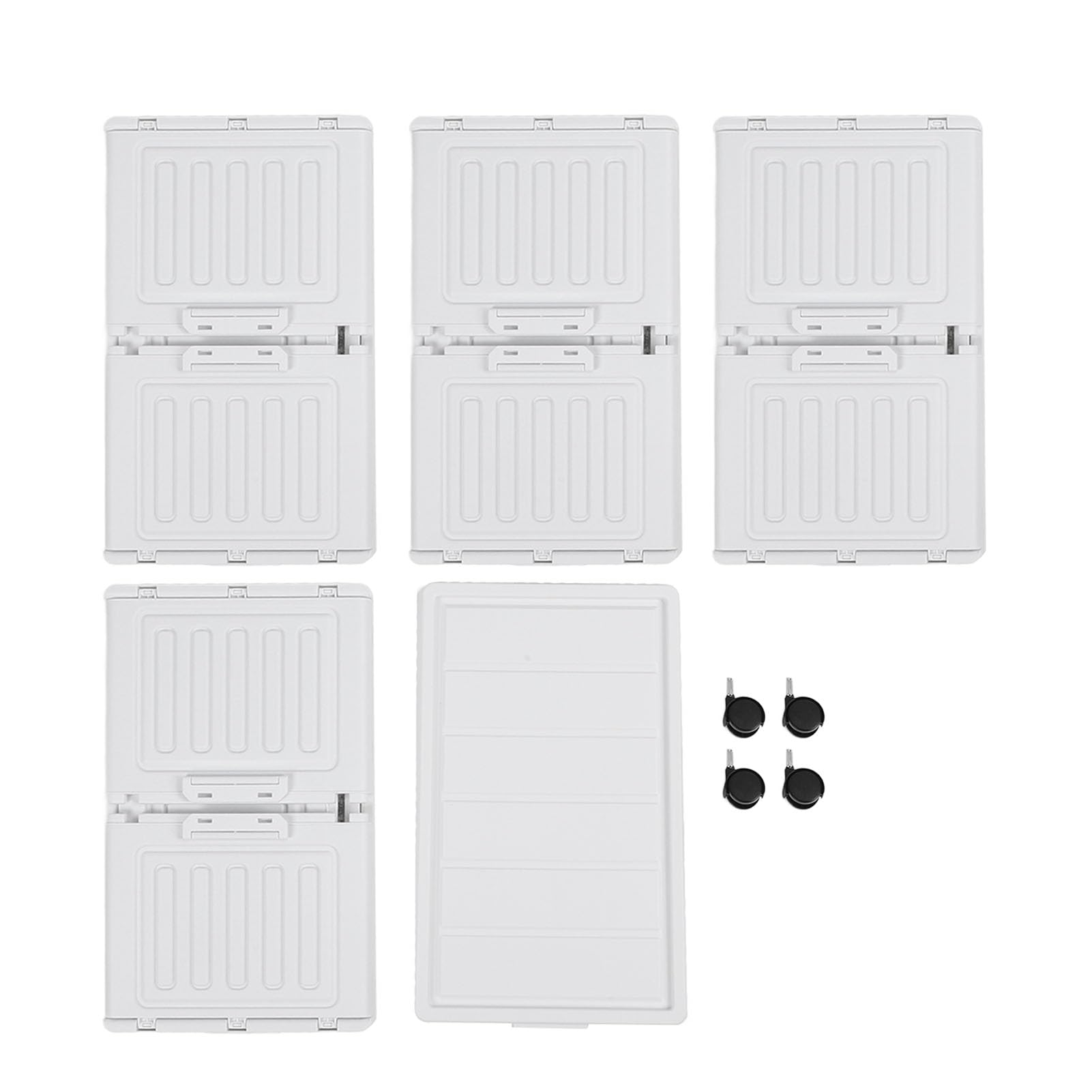 Armoire de rangement plastique 4 niveaux empilable et grande capacité