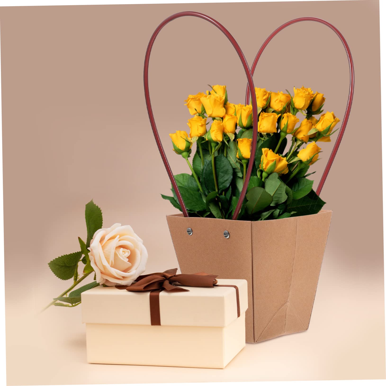 UTHCLO 10piezas Bolsa de Papel Kraft Gruesa para Dulces Bolsa Práctica para Flores Portátil Suministros para Flores para Envolver Regalos para Fiestas