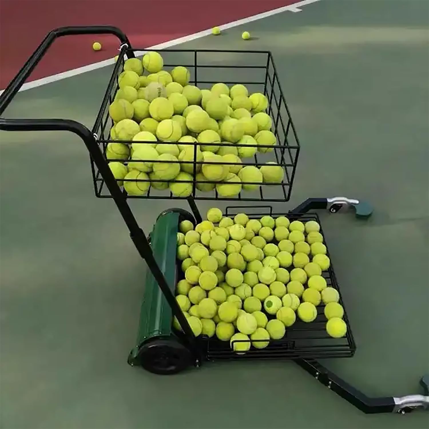 JOSBY Carrello Raccoglitore di Palline da Tennis, Raccolta Automatica di Palline da Tennis, può Contenere Fino a 300 Palline, Efficace su Una varietà di campi, Palestra, Allenamento di Tennis