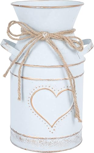 Cabilock Decoración vintage para el hogar, cubos de hierro vintage para plantas, jarrón galvanizado, mesa de comedor, adorno para decoración de