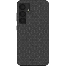 Pela | Phone Case Compatible with Samsung Galaxy S25 | Artsy Collection| Supports Wireless Charging | Cute Eco Friendly | Black Hexclad