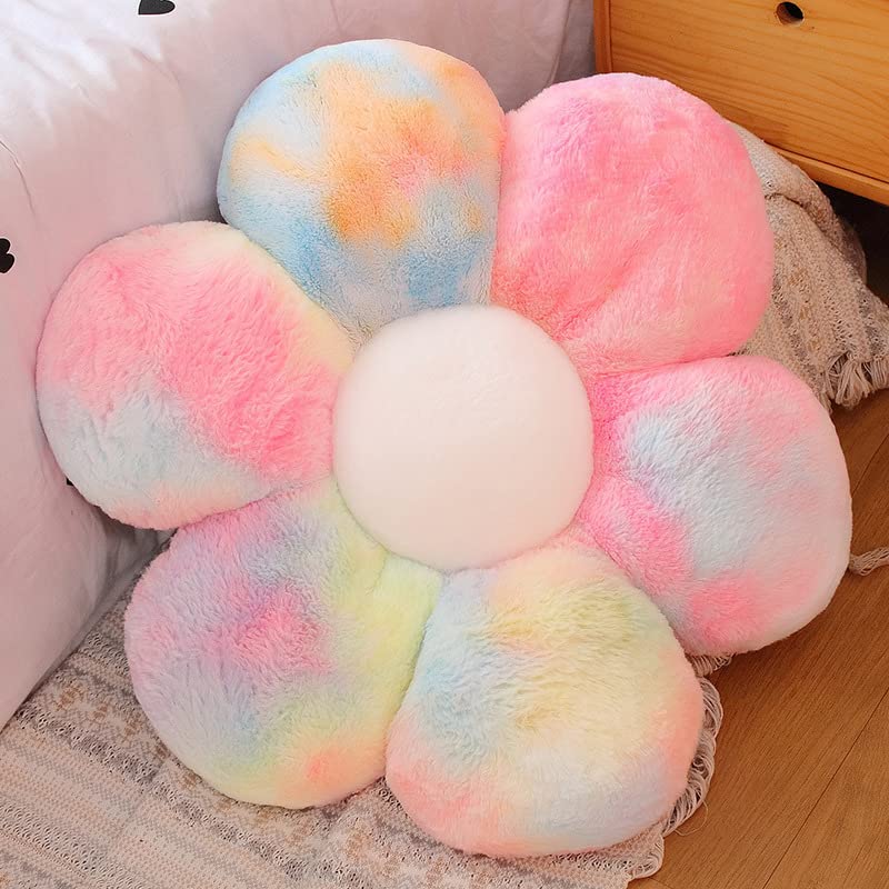 Image of RVA Sunflower Shaped 6 Kali Cute Preppy Decorative Throw Pillow|Floor Cushion with Fibre Filling for Aesthetic Decoration (Rainbow, 50CM)