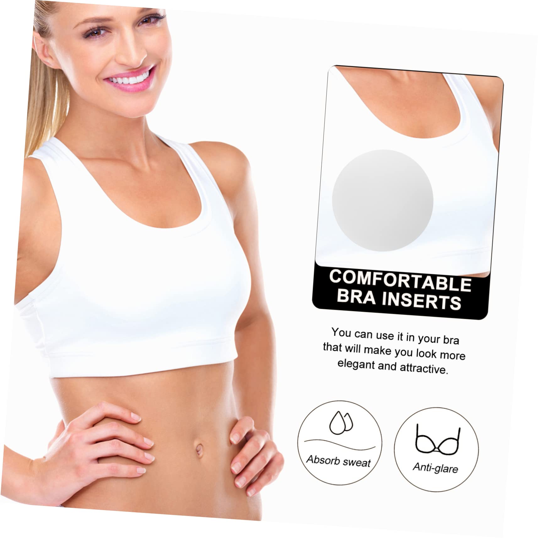 LIFKOME 20pares Inserts De Sujetador De Poliéster Para Mujer Almohadillas Para Pecho Ligeras y Transpirables Para Trajes y Sujetadores Deportivos