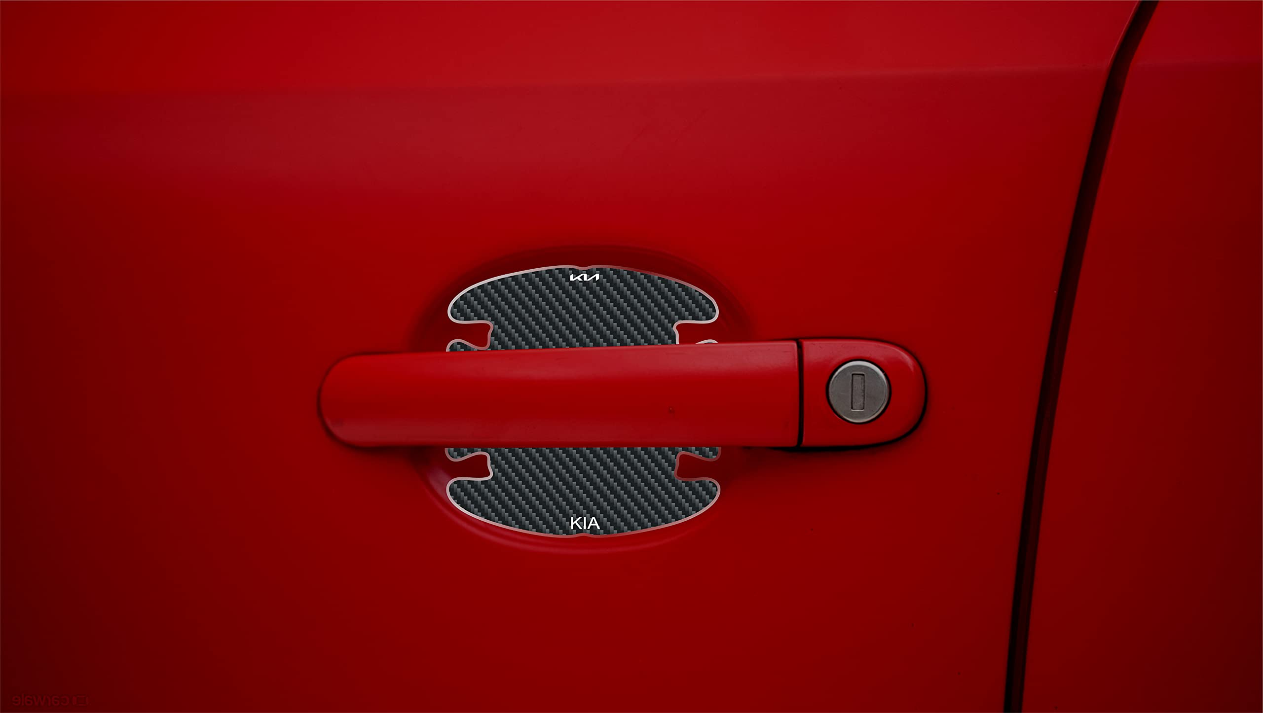 BIG FLAG BFRC 3D Gel Finish Car Door Carbon Fiber Handle Cup Scratch Guard Sticker Universal for Specific Brand (Pack of 4) (MRDRCFVAR) (KIA)-picture-10