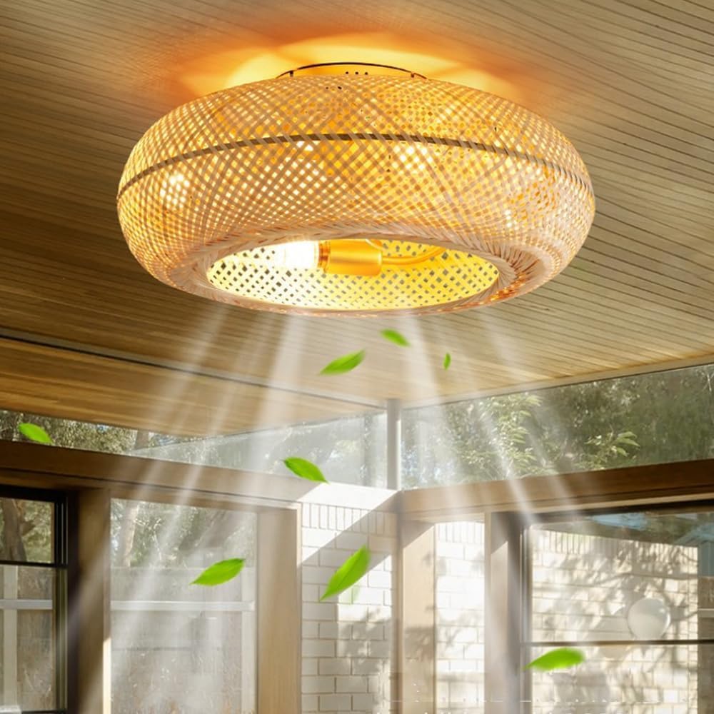 LED Fan Deckenleuchte Moderne Nordic Deckenventilator Ultradünn Unsichtbar 32W Deckenventilator Mit Beleuchtung Ultra-Leise Schlafzimmer Wohnzimmer Lüfter Fan Deckenlampe