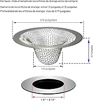 Vista 2 de Colador de drenaje pequeño de 1.0", atrapa cabellos para desagüe de fregadero, colador de drenaje de fregadero de baño, 2 cestas de malla de drenaje