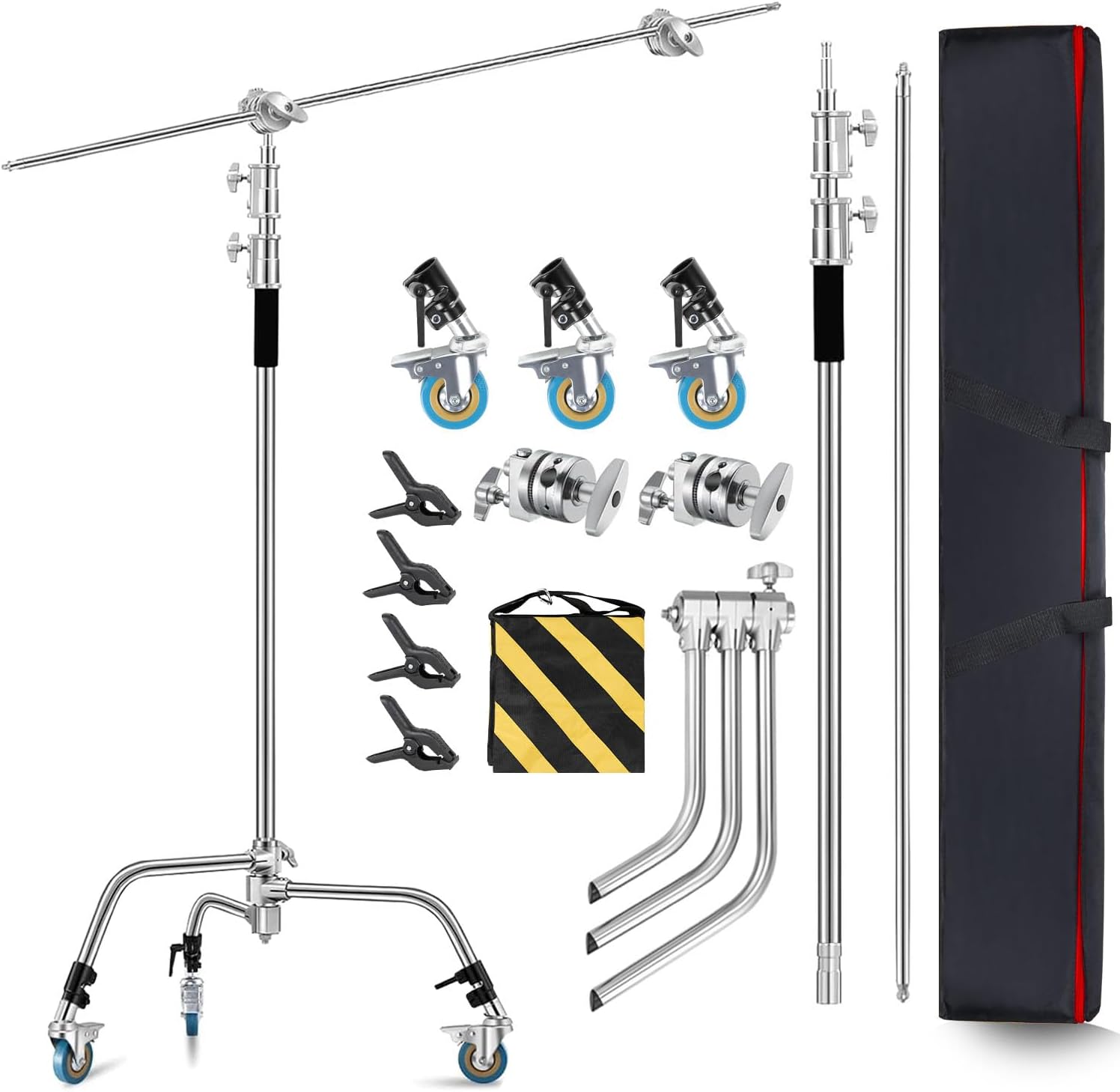 Light Stand Heavy Duty Stainless Steel C-Stand With Boom Arm