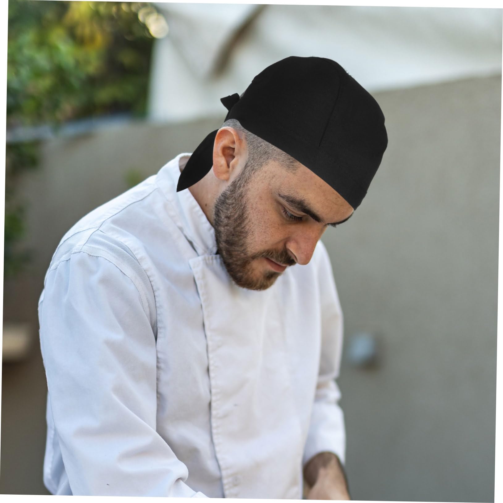 Garneck Gorros De Chef De Algodón Unisex, Gorros De Cocina Resistentes, Color Negro, 6 Piezas, para Restaurante, Panadería y Barbacoas, Diseño Clásico y Ligero