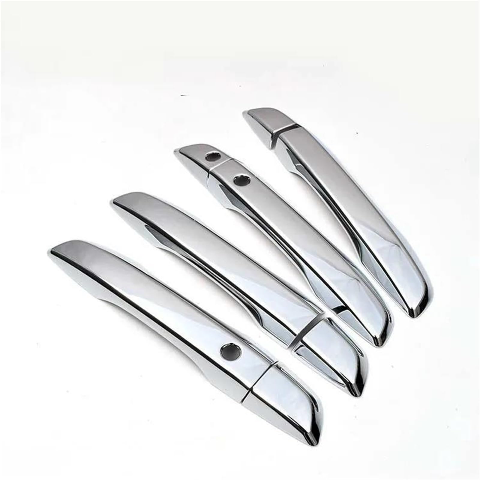 PIWINE Handle Sticker 2 Colors ABS Chrome Door Handle Cover Trim Overlay Car Styling Molding for Civic for Sedan for Hatchback 2016-2019(Silver 2 Buttons)