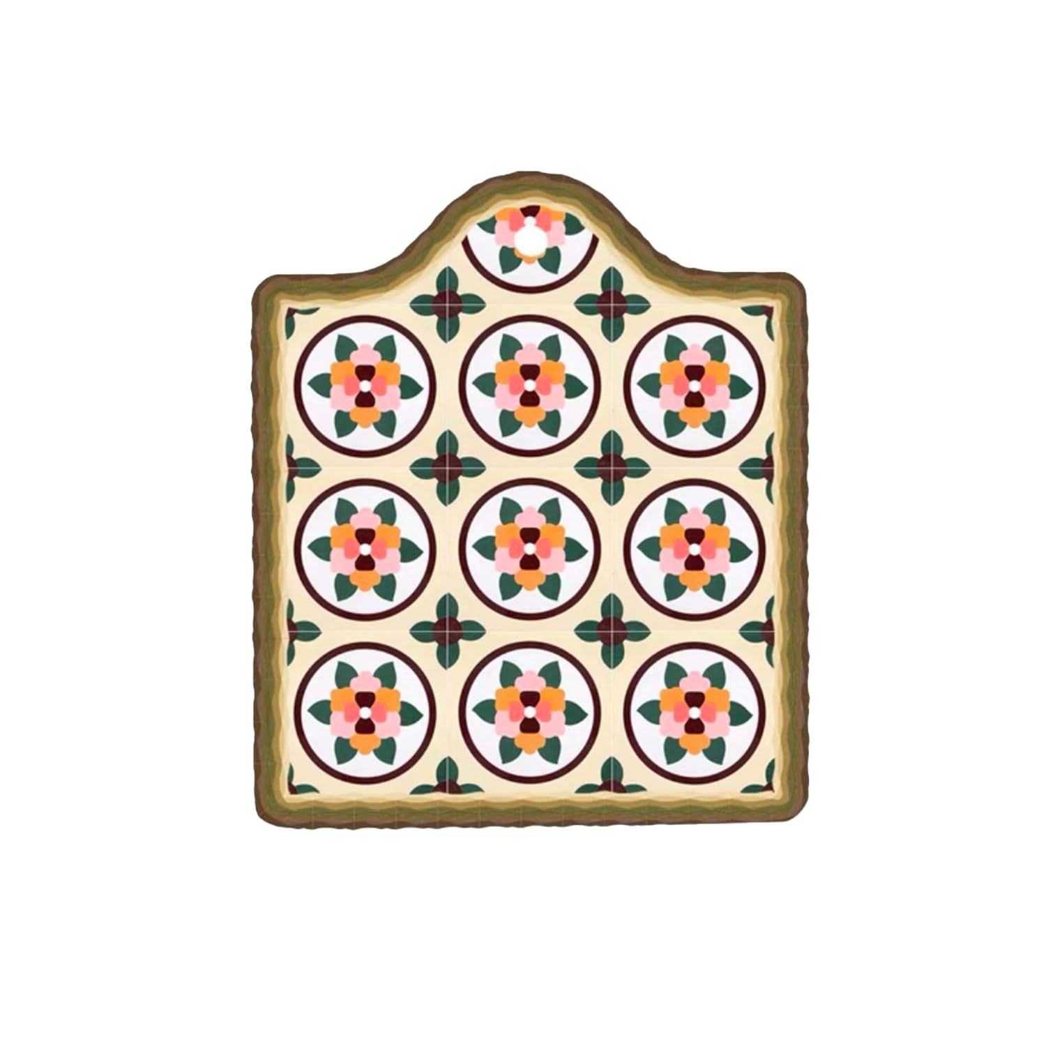 Luckte Ginger Ceramic Trivets For Hot Pots And Pans，Waterproof Pads For Hot Dishes With Flower Patterns And Scratch Proof Cork Base For Kitchen Table (Ginger)