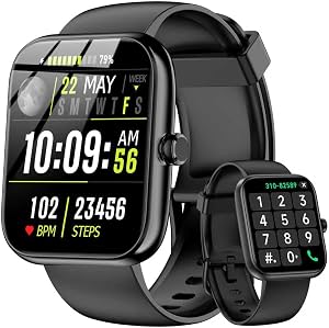 Smart Watch con Alexa Integrada 2026 Monitor de Fitness 1.83" HD Llamadas Bluetooth y Notificaciones Frecuencia Cardíaca Monitor de Sueño Reloj de Fitness IP68 Resistente al Agua con 120+ Modos Deportivos para iPhone Android (Negro)
