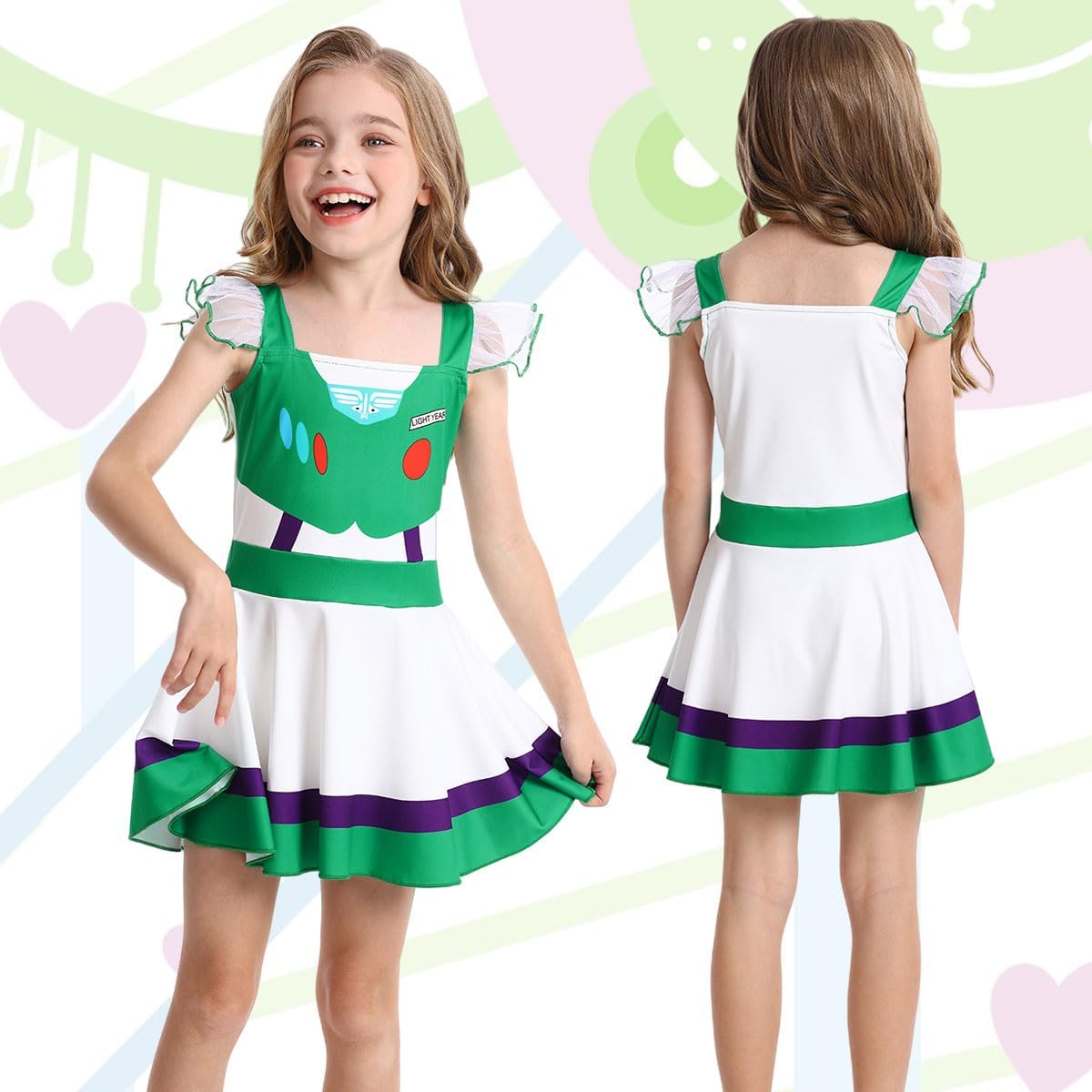 Eledobby Girls Princess Dress Up Toddler Halloween Cosplay Outfits Christmas Birthday Gift Party Clothes - Image 2